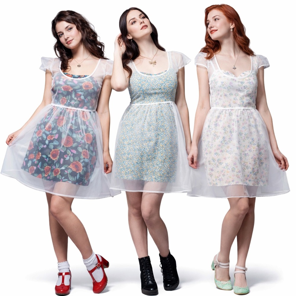 ALICE’S PIG 3-in-1 Shapeshifter Sheer Overlay Floral Dress Sundress Set US 12